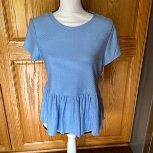NWT Lauren Conrad Short Sleeve Peplum Top, Size Medium